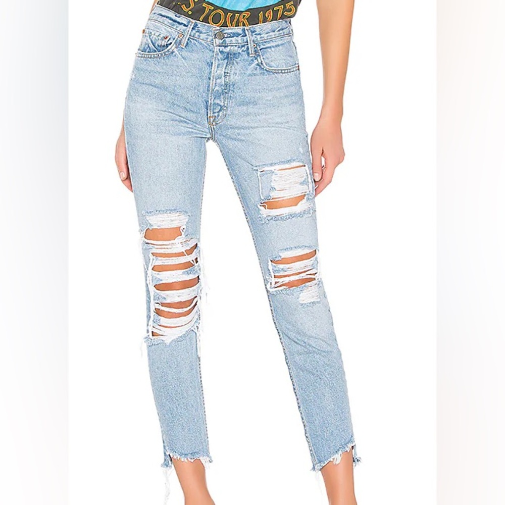 GRLFRND Karolina 100% Cotton Jeans in Guess Again
